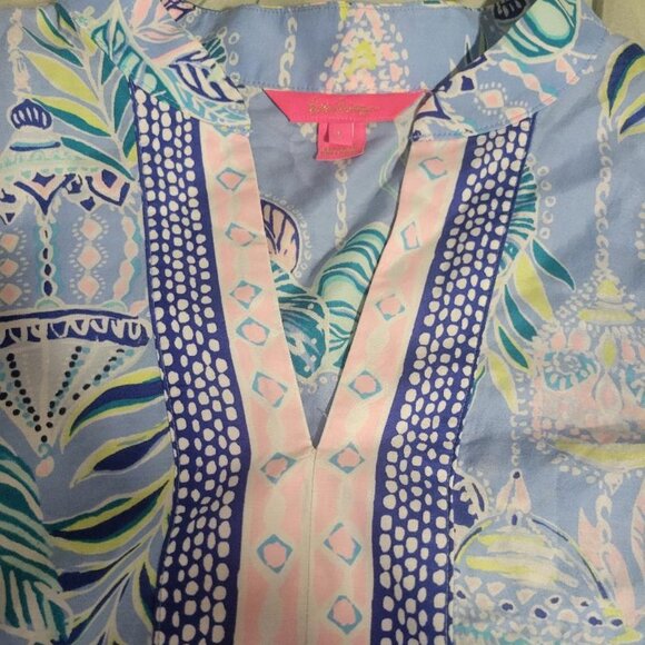 Lilly Pulitzer Asani Tunic Blouse Womens Sz Large MSRP $148 - Picture 7 of 8